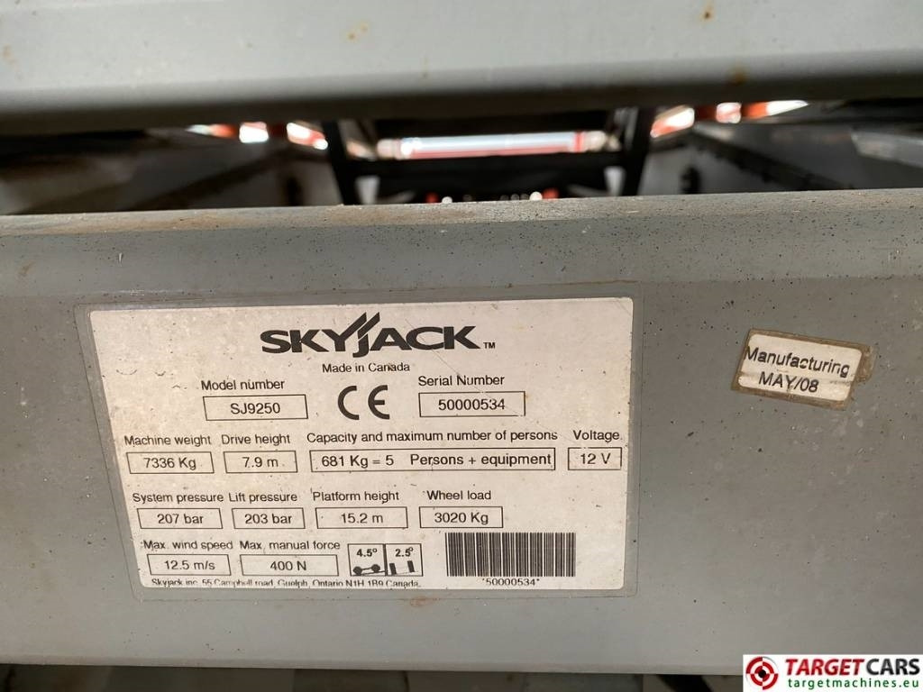 Кревач ножица SkyJack SJ9250 RT Diesel Scissor Work Lift 1720cm: слика 10