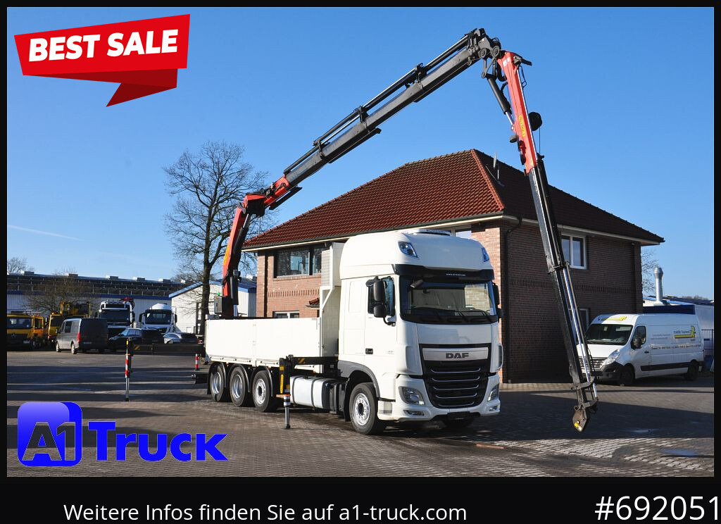 DAF XF 510 SSC PK 34.002, Jib Seilwinde Funk - Камион со платформа, Камион со кран: слика 1 DAF XF 510 SSC PK 34.002, Jib Seilwinde Funk - Камион со платформа, Камион со кран: слика 1