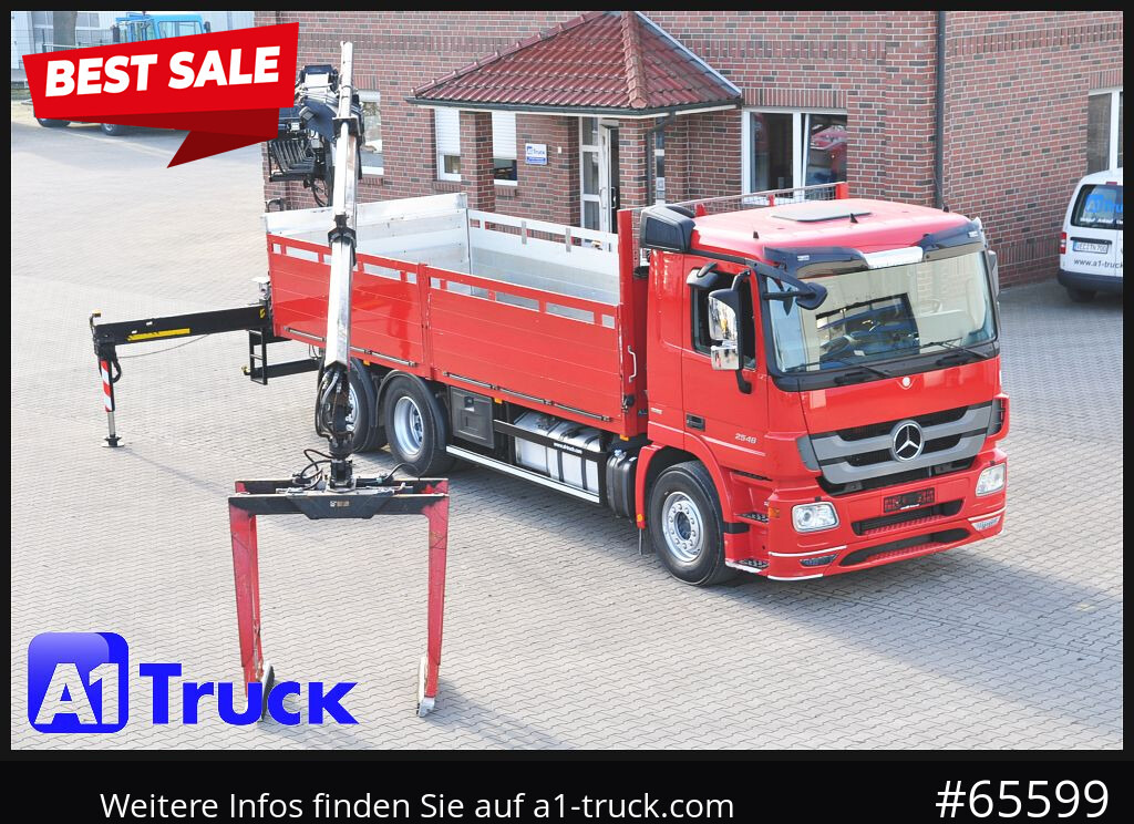 MERCEDES-BENZ Actros 2546 MP 3, HIAB Kran, Lift-Lenkachse, - Камион со платформа, Камион со кран: слика 1 MERCEDES-BENZ Actros 2546 MP 3, HIAB Kran, Lift-Lenkachse, - Камион со платформа, Камион со кран: слика 1