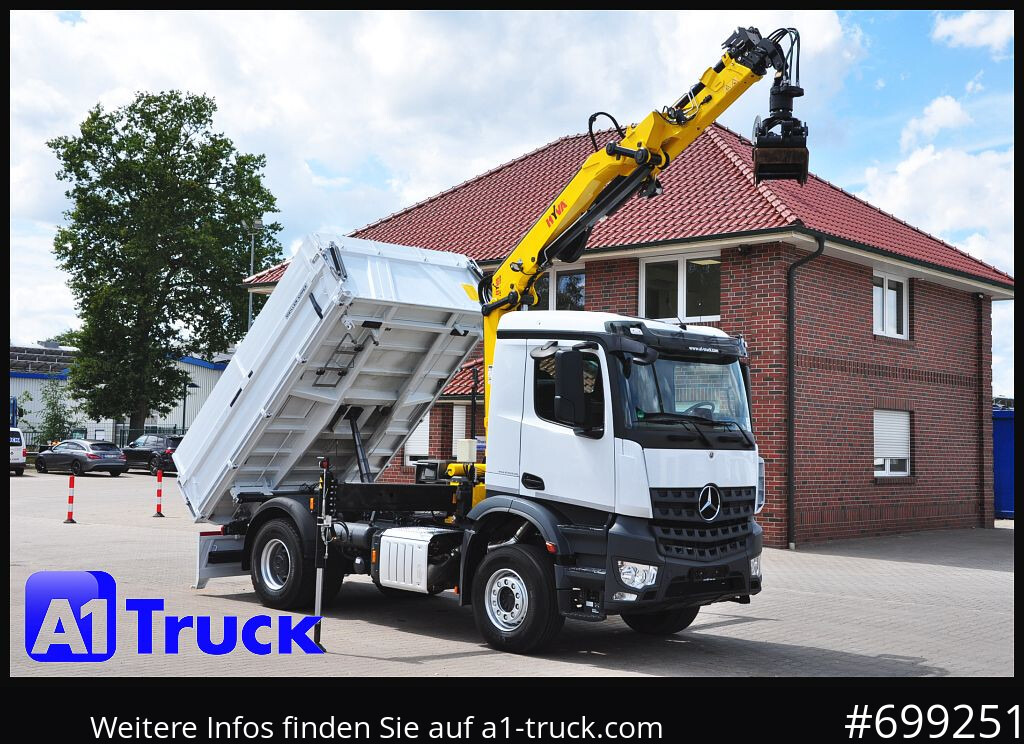 MERCEDES-BENZ Arocs 1840, Kipper + Kran,Funk Navi, - Камион со кран, Кипер: слика 1 MERCEDES-BENZ Arocs 1840, Kipper + Kran,Funk Navi, - Камион со кран, Кипер: слика 1
