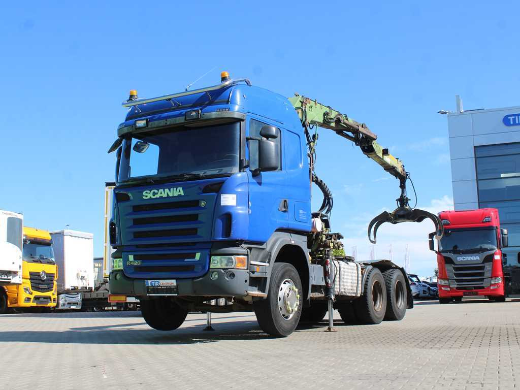 Scania R420, 6x4, EURO 3, HYDRAULIC ARM LOGLIFT F135ZT94A, LIGHTS - Камион влекач: слика 1 Scania R420, 6x4, EURO 3, HYDRAULIC ARM LOGLIFT F135ZT94A, LIGHTS - Камион влекач: слика 1