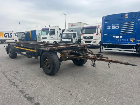 Kögel AW18, BDF-Lafette, BPW-Achsen - Транспортер на контејнер/ Приколка со променливо тело: слика 1 Kögel AW18, BDF-Lafette, BPW-Achsen - Транспортер на контејнер/ Приколка со променливо тело: слика 1