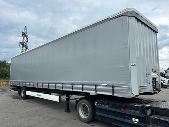 Krone 1-achs Auflieger, Heckabstützung XL Zertifikat, Edscha-Verdeck, - Полуприколка со церада: слика 3 Krone 1-achs Auflieger, Heckabstützung XL Zertifikat, Edscha-Verdeck, - Полуприколка со церада: слика 3