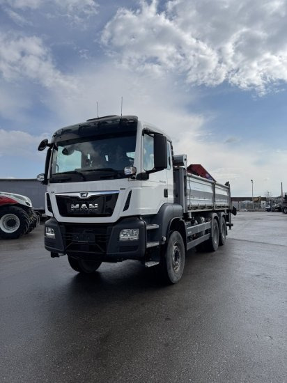 MAN TGS 26.430 6x4 3-Seitenkipper, HMF 2020K-RC Heckkran abnehmbar, - Кипер, Камион со кран: слика 1 MAN TGS 26.430 6x4 3-Seitenkipper, HMF 2020K-RC Heckkran abnehmbar, - Кипер, Камион со кран: слика 1
