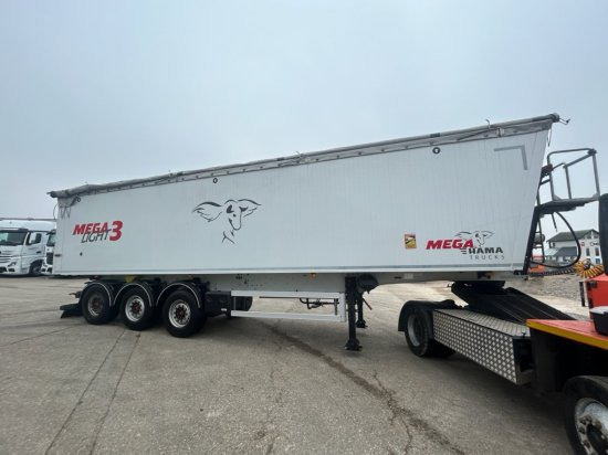 MEGA Alu-Kastenmulde 55m³, SAF-Achsen, Rollplane, Kombiklappe, Stehpodest - Кипер полуприколка: слика 1 MEGA Alu-Kastenmulde 55m³, SAF-Achsen, Rollplane, Kombiklappe, Stehpodest - Кипер полуприколка: слика 1