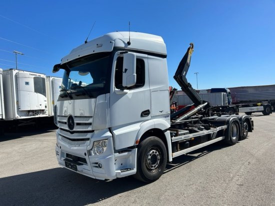 Mercedes-Benz Actros 2545L 6x2 Hyva Abroller, E6 ,Retarder, Lenk-Liftachse, - Камион со кука за подигање: слика 1 Mercedes-Benz Actros 2545L 6x2 Hyva Abroller, E6 ,Retarder, Lenk-Liftachse, - Камион со кука за подигање: слика 1