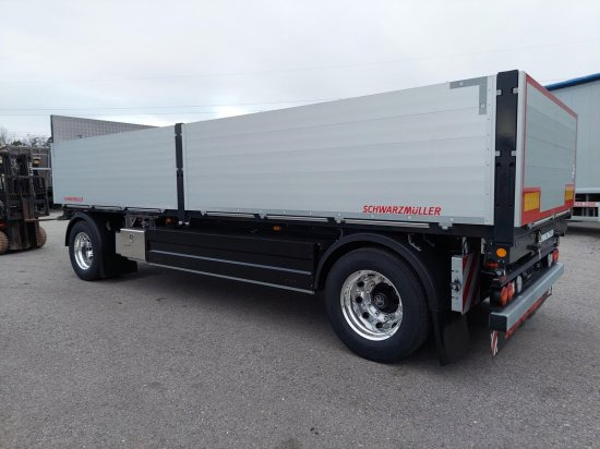 Schwarzmüller 2-Achs Jumbo-Baustoff-Plateauanhänger, BPW-Achsen, Alufelgen, - Приколка платформа: слика 2 Schwarzmüller 2-Achs Jumbo-Baustoff-Plateauanhänger, BPW-Achsen, Alufelgen, - Приколка платформа: слика 2