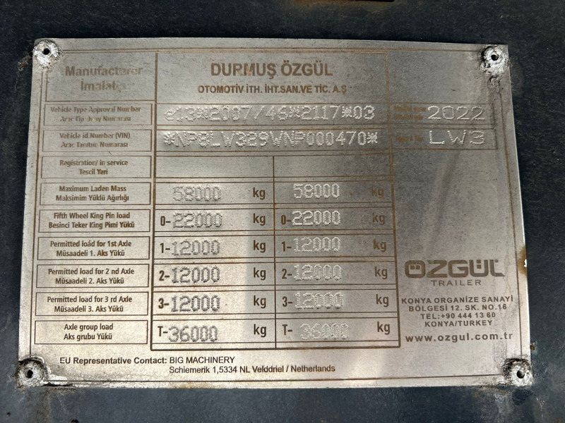 OZGUL LW3 EU 1SS - Полуприколка за низок утовар: слика 4 OZGUL LW3 EU 1SS - Полуприколка за низок утовар: слика 4