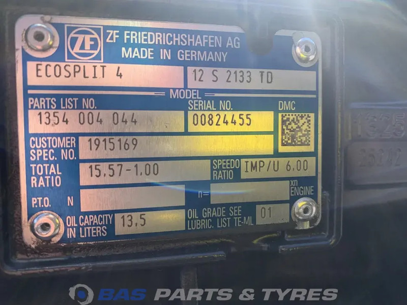 DAF XF106 DAF 12S2133 TD Ecosplit Versnellingsbak 1699872 - Менувач за Камион: слика 5 DAF XF106 DAF 12S2133 TD Ecosplit Versnellingsbak 1699872 - Менувач за Камион: слика 5