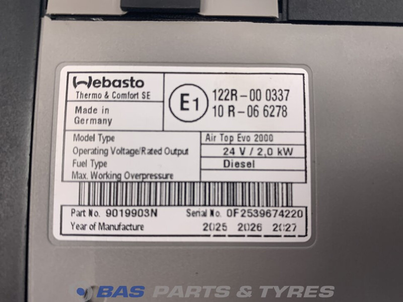 Volvo FH4 Standkachel 84025006 - Греење/ Вентилација за Камион: слика 3 Volvo FH4 Standkachel 84025006 - Греење/ Вентилација за Камион: слика 3