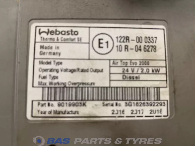 Webasto FH4 AirTop Evo 2000 Standkachel 84025006 - Греење/ Вентилација за Камион: слика 4 Webasto FH4 AirTop Evo 2000 Standkachel 84025006 - Греење/ Вентилација за Камион: слика 4