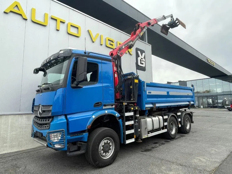 Кипер, Камион со кран Mercedes-Benz Arocs 3342 *6x6*meegestuurd as*2zijdige kipper*Airco*Bluetooth: слика 13