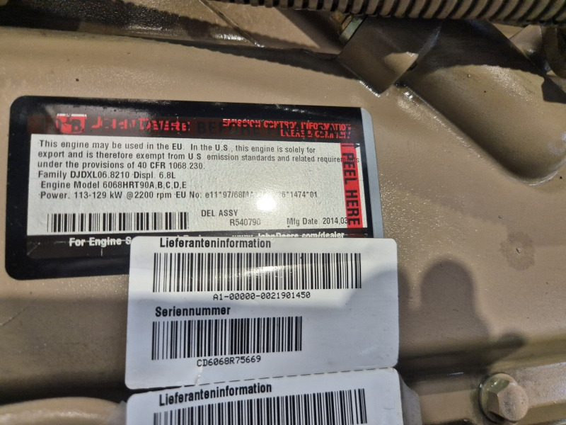 John Deere 6068HRT90 Engine (Agri) - Мотор за Земјоделска машина: слика 2 John Deere 6068HRT90 Engine (Agri) - Мотор за Земјоделска машина: слика 2