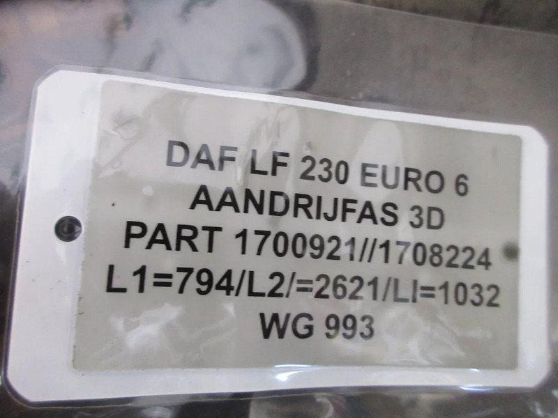 DAF 1700921//1708224 // L1=794/L2=2621/L3=1032 DAF LF 230 EURO 6 MODEL 2020 - Погонско вратило за Камион: слика 5 DAF 1700921//1708224 // L1=794/L2=2621/L3=1032 DAF LF 230 EURO 6 MODEL 2020 - Погонско вратило за Камион: слика 5