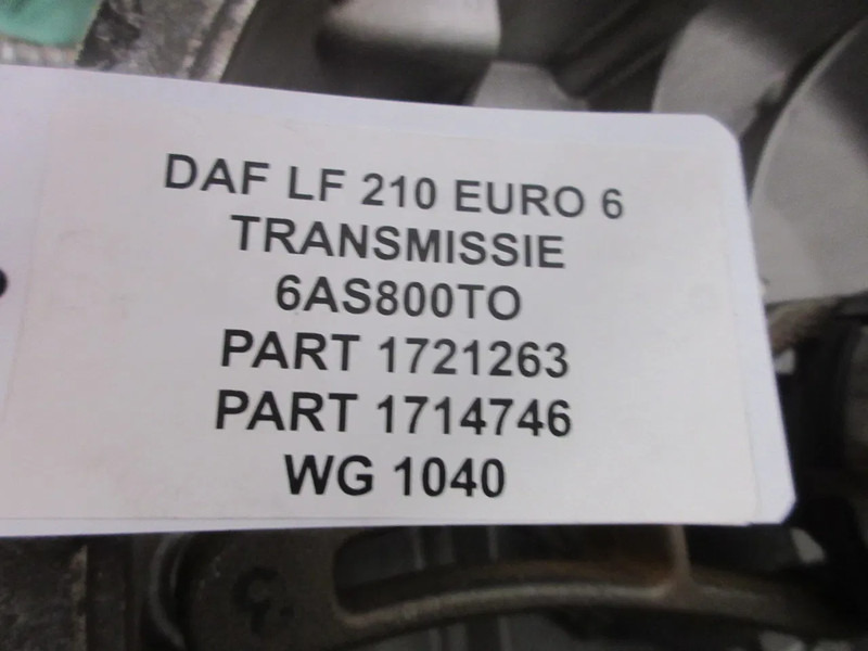 DAF 1721263 // 1714746 // 6AS800TO TRANSMISSIE DAF LF 210 EURO 6 MODEL 2020 - Менувач за Камион: слика 5 DAF 1721263 // 1714746 // 6AS800TO TRANSMISSIE DAF LF 210 EURO 6 MODEL 2020 - Менувач за Камион: слика 5