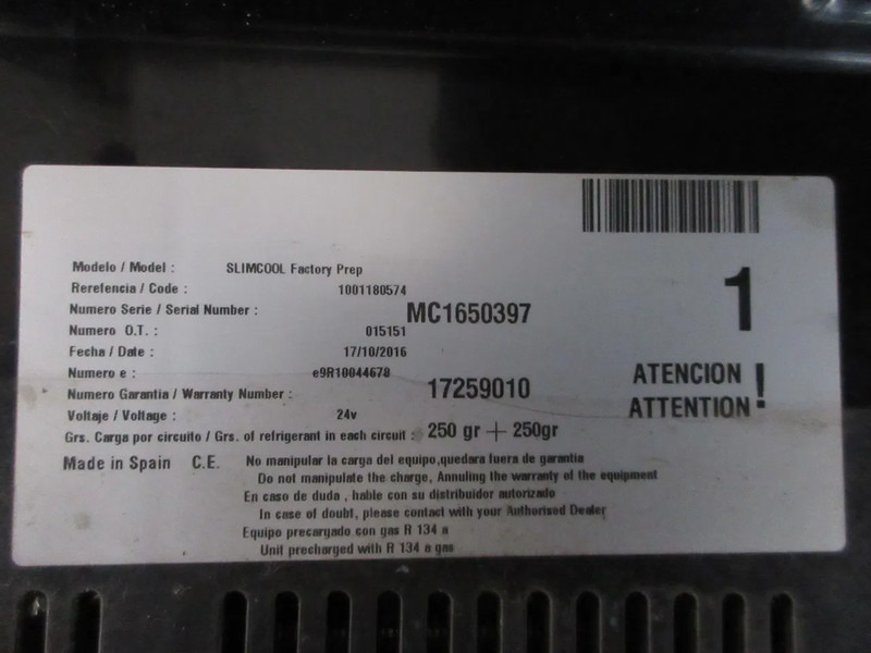 DAF 17259010 SLIMCOOL DAF DAKAIRCO XF 106 EURO 6 MODEL 2017 - Дел за клима уреди за Камион: слика 5 DAF 17259010 SLIMCOOL DAF DAKAIRCO XF 106 EURO 6 MODEL 2017 - Дел за клима уреди за Камион: слика 5