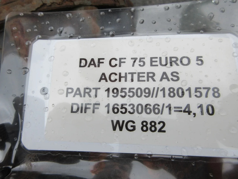 DAF 1801578 // 1653006 RATIO 1=4.10 DAF CF 75 EURO 5 EEV - Задна оска за Камион: слика 5 DAF 1801578 // 1653006 RATIO 1=4.10 DAF CF 75 EURO 5 EEV - Задна оска за Камион: слика 5
