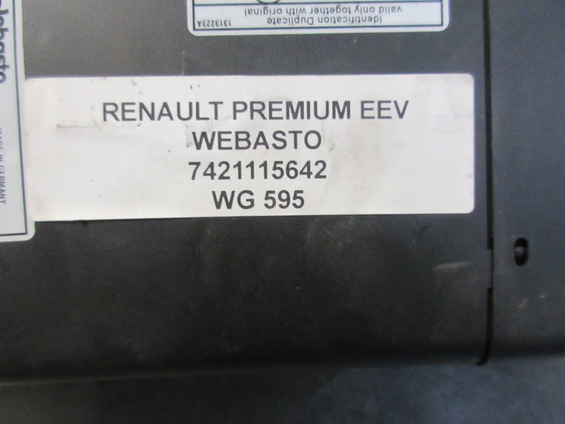 Renault PREMIUM 7421115642 WEBASTO EEV - Греење/ Вентилација за Камион: слика 5 Renault PREMIUM 7421115642 WEBASTO EEV - Греење/ Вентилација за Камион: слика 5