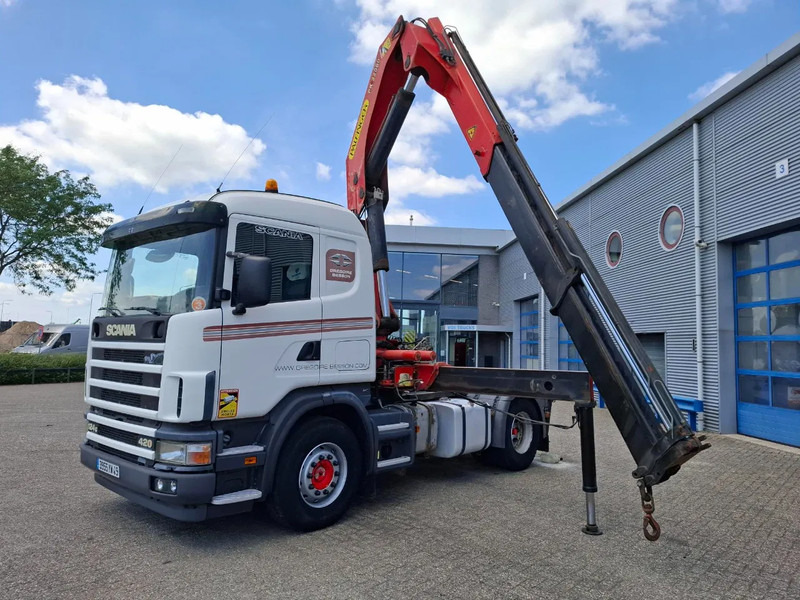 Scania 124G-420 / RETARDER / PALFINGER PK32080 / DOUBLE TANK / AIRCO / GOOD CONDITION / MANUAL / EURO-3 / 2004 - Камион со кран: слика 1 Scania 124G-420 / RETARDER / PALFINGER PK32080 / DOUBLE TANK / AIRCO / GOOD CONDITION / MANUAL / EURO-3 / 2004 - Камион со кран: слика 1