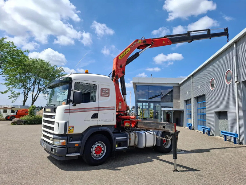 Scania 124G-420 / RETARDER / PALFINGER PK32080 / DOUBLE TANK / AIRCO / GOOD CONDITION / MANUAL / EURO-3 / 2004 - Камион со кран: слика 2 Scania 124G-420 / RETARDER / PALFINGER PK32080 / DOUBLE TANK / AIRCO / GOOD CONDITION / MANUAL / EURO-3 / 2004 - Камион со кран: слика 2