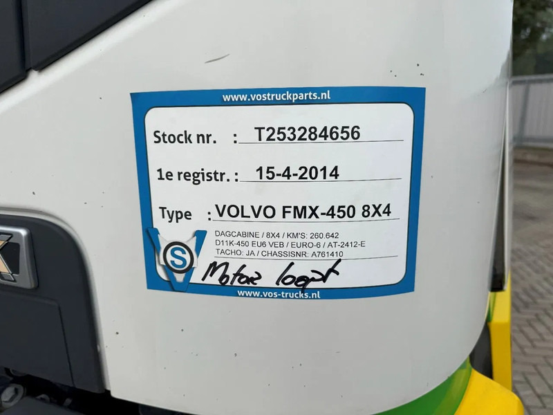 Камион со кабинска шасија Volvo FMX 450 / ENGINE RUNNING / 8X4 / VEB / ONLY:260642 KM / PTO / LIFT+LENKACHSE / ALCOA / AUTOMATIC / EURO-6 / 2014: слика 18 Камион со кабинска шасија Volvo FMX 450 / ENGINE RUNNING / 8X4 / VEB / ONLY:260642 KM / PTO / LIFT+LENKACHSE / ALCOA / AUTOMATIC / EURO-6 / 2014: слика 18