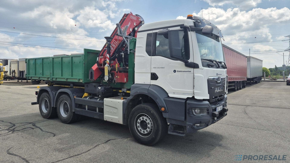 MAN TGS 480 6x4 EURO 6 / EVERLIFT kontejner + hydraulická ruka FASSI F255A.2.26 - Камион со платформа, Камион со кран: слика 1 MAN TGS 480 6x4 EURO 6 / EVERLIFT kontejner + hydraulická ruka FASSI F255A.2.26 - Камион со платформа, Камион со кран: слика 1