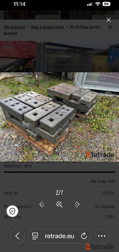 30 stk Bygg gjerder komplett - Градежна опрема: слика 2 30 stk Bygg gjerder komplett - Градежна опрема: слика 2