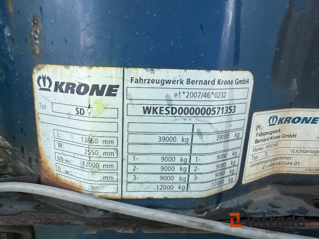 Trailer KRONE SD - Полуприколка со церада: слика 3 Trailer KRONE SD - Полуприколка со церада: слика 3