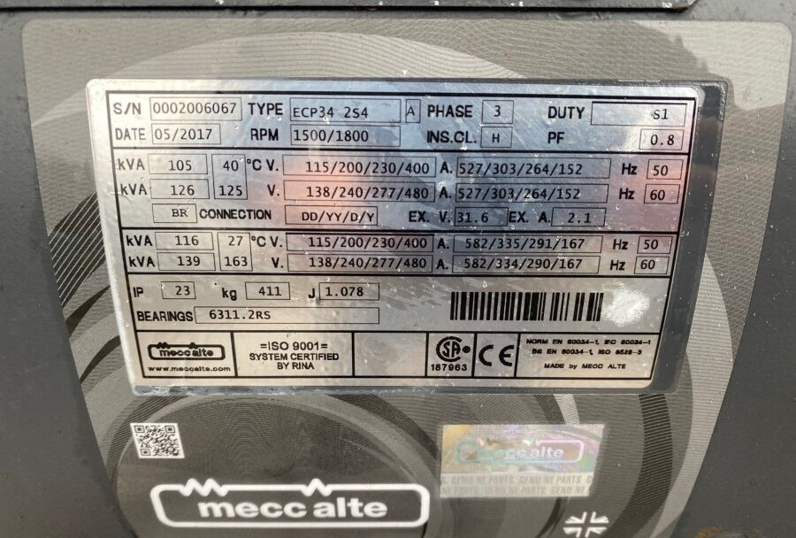 Diversen ECP34 2S4 - Iveco Engine,126kVA,New oils, filters, Mecc Alte ECP34 2S4 - Iveco Engine,126kVA,New oils, filters, Like New - Генераторска поставка: слика 4 Diversen ECP34 2S4 - Iveco Engine,126kVA,New oils, filters, Mecc Alte ECP34 2S4 - Iveco Engine,126kVA,New oils, filters, Like New - Генераторска поставка: слика 4