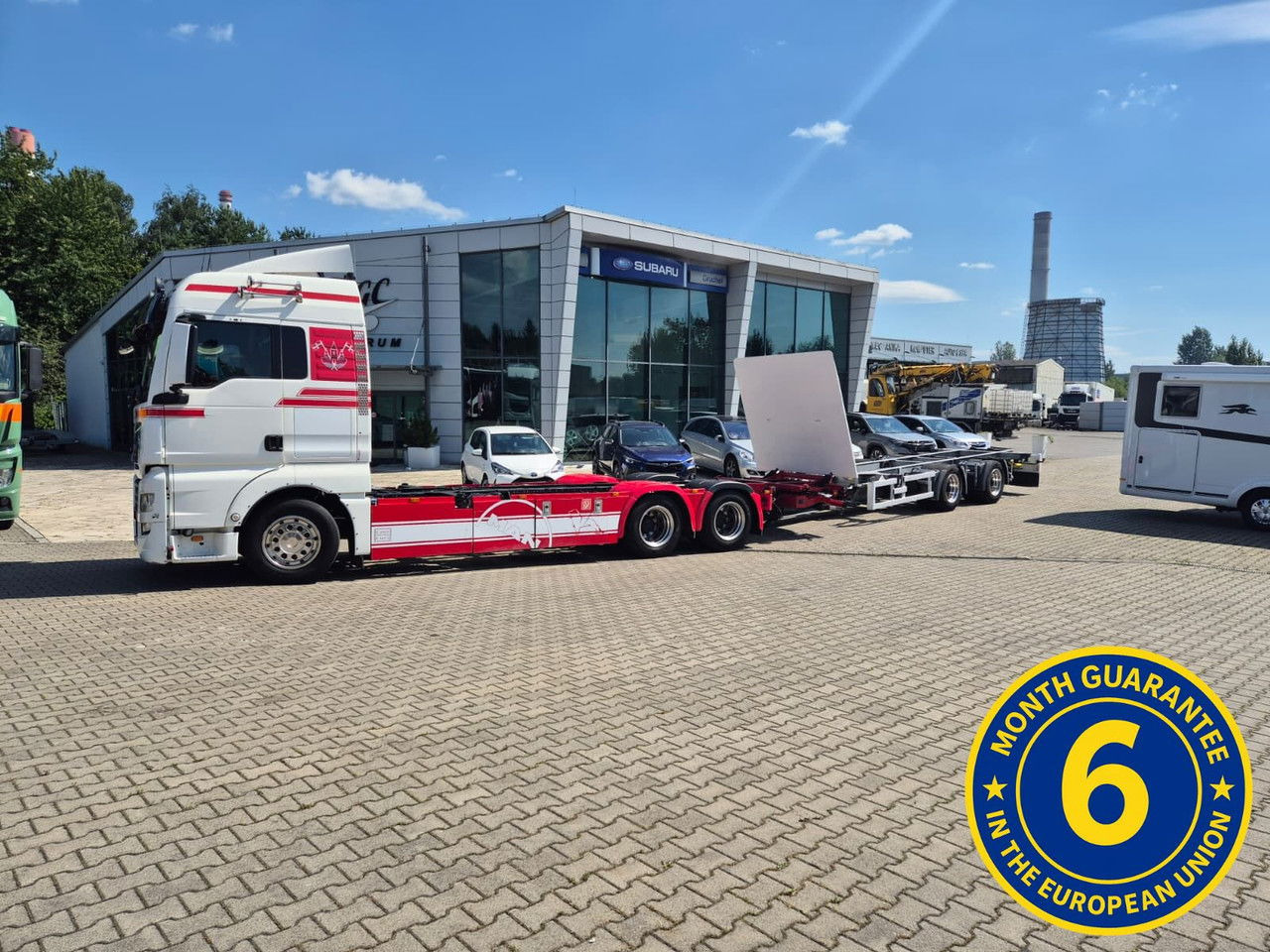 MAN TGX 28 28.420 , 6x2-2 LL + Trailer HFR KM 20 / 1 Owner / E6 /Techni - Транспортер на контејнер/ Камион со променливо тело: слика 1 MAN TGX 28 28.420 , 6x2-2 LL + Trailer HFR KM 20 / 1 Owner / E6 /Techni - Транспортер на контејнер/ Камион со променливо тело: слика 1