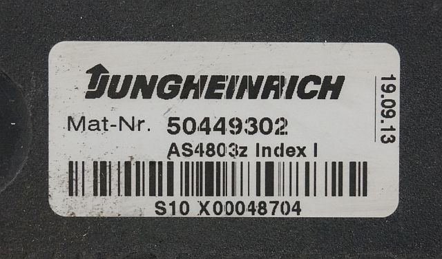Jungheinrich 50449302 | Stuur regeling Controller AS4803 Z index I for ETV214 ye - Единица за контрола за Опрема за ракување со материјали: слика 2 Jungheinrich 50449302 | Stuur regeling Controller AS4803 Z index I for ETV214 ye - Единица за контрола за Опрема за ракување со материјали: слика 2