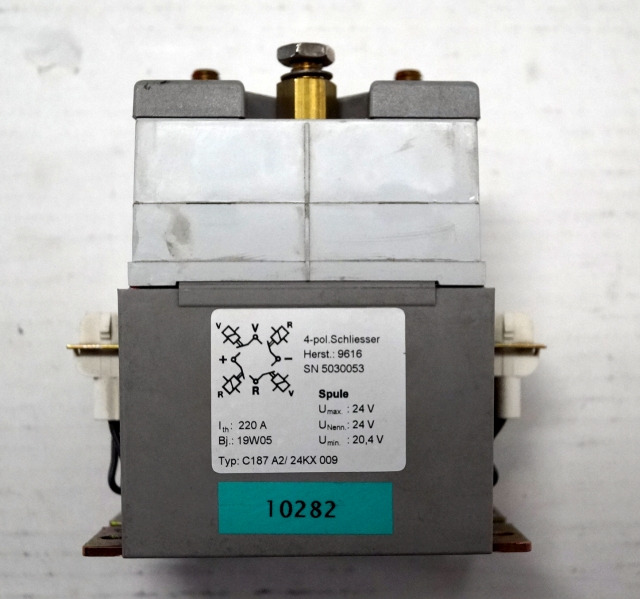 Jungheinrich unknown | Contactor 4 polig 24V120A C187 A2 24KX009 Contactor 4 polig 24V120A C187 A2 24KX009 - Електричен систем за Опрема за ракување со материјали: слика 1 Jungheinrich unknown | Contactor 4 polig 24V120A C187 A2 24KX009 Contactor 4 polig 24V120A C187 A2 24KX009 - Електричен систем за Опрема за ракување со материјали: слика 1