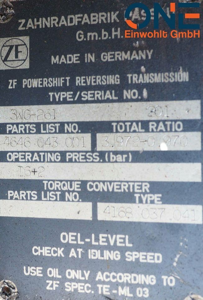 Getriebe ZF 3WG-261, 4646 043 001 - Менувач: слика 5 Getriebe ZF 3WG-261, 4646 043 001 - Менувач: слика 5