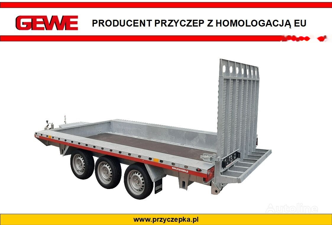 Gewe Przyczepa pod minikoparkę 4x1,8m - 3osiowa, B3500 E/1 - Приколка за градежни машини: слика 1 Gewe Przyczepa pod minikoparkę 4x1,8m - 3osiowa, B3500 E/1 - Приколка за градежни машини: слика 1