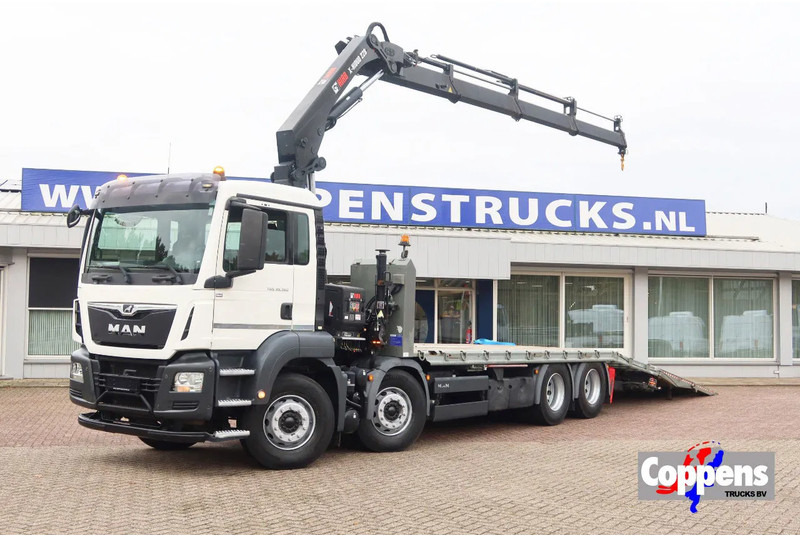 MAN TGS 35.360 Oprijwagen + HIAB 228 E3 Kraan 8x2 - Автотранспортен камион: слика 1 MAN TGS 35.360 Oprijwagen + HIAB 228 E3 Kraan 8x2 - Автотранспортен камион: слика 1