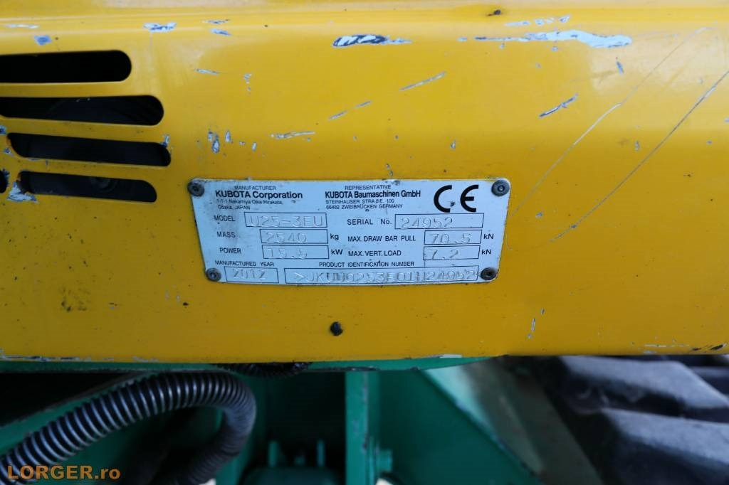 Kubota U25 - 3EU - Мини багер: слика 3 Kubota U25 - 3EU - Мини багер: слика 3