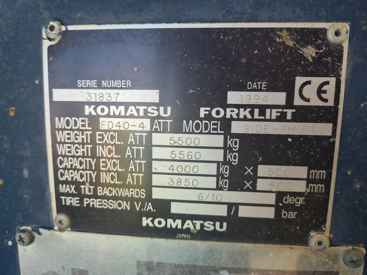 KOMATSU FD40-4 - Опрема за ракување со материјали: слика 1 KOMATSU FD40-4 - Опрема за ракување со материјали: слика 1