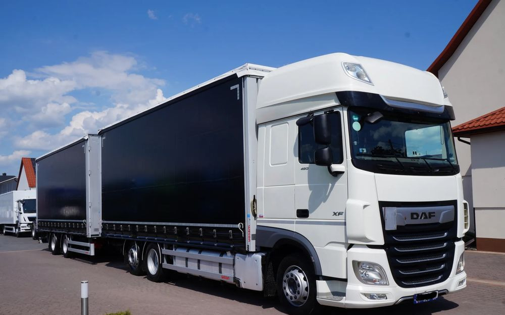 DAF XF 480 EURO 6 ZESTAW TANDEM PRZEJAZDOWY 120 M3 7,7 M + 7,7 M WECON - Камион со церада: слика 1 DAF XF 480 EURO 6 ZESTAW TANDEM PRZEJAZDOWY 120 M3 7,7 M + 7,7 M WECON - Камион со церада: слика 1