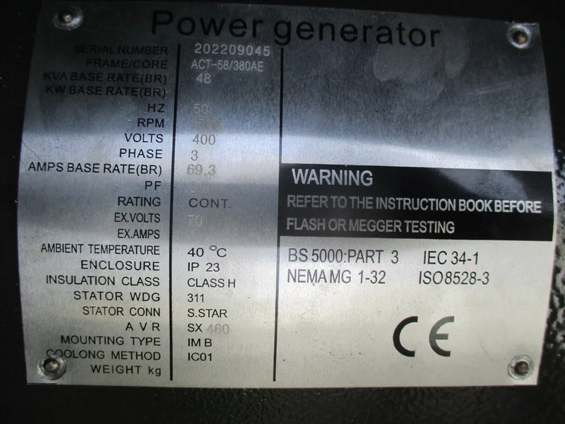 Нов Генераторска поставка Active ACT-58/380AE , New Diesel generator , 48 KVA , 3 Phase , 2 Pieces in stock: слика 15 Нов Генераторска поставка Active ACT-58/380AE , New Diesel generator , 48 KVA , 3 Phase , 2 Pieces in stock: слика 15