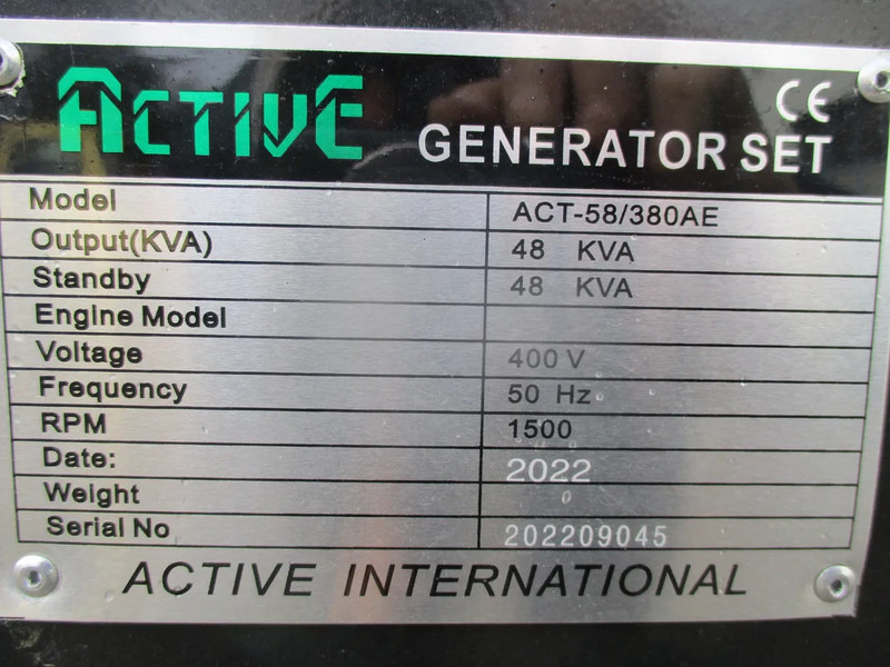 Нов Генераторска поставка Active ACT-58/380AE , New Diesel generator , 48 KVA , 3 Phase , 2 Pieces in stock: слика 16 Нов Генераторска поставка Active ACT-58/380AE , New Diesel generator , 48 KVA , 3 Phase , 2 Pieces in stock: слика 16
