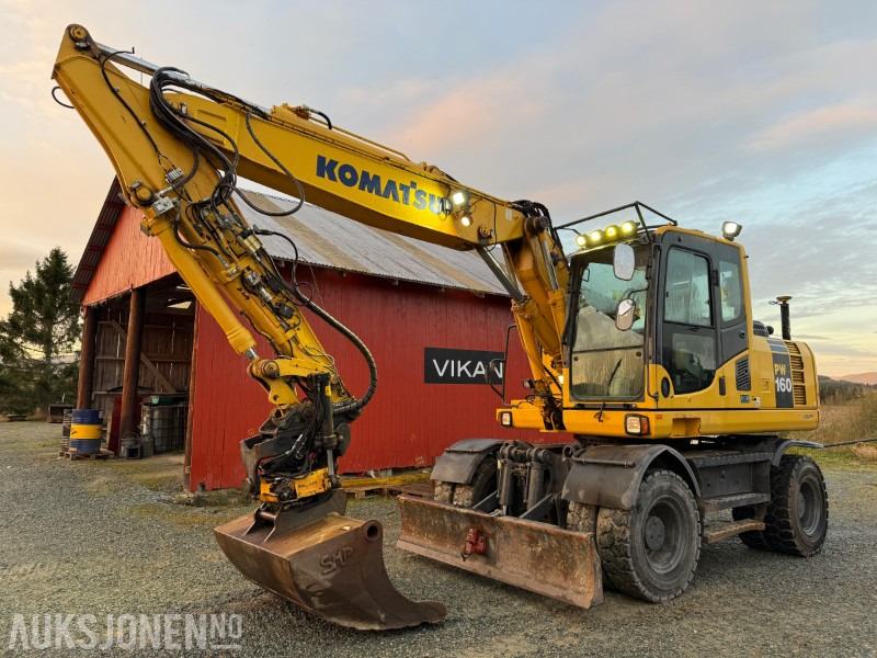 2015 Komatsu PW 160-8 Velutstyrt hjulgraver med Engcon rototilt, Leica GPS og sentralsmøring - Багер: слика 1 2015 Komatsu PW 160-8 Velutstyrt hjulgraver med Engcon rototilt, Leica GPS og sentralsmøring - Багер: слика 1