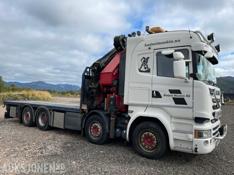 Камион со кран 2016 Scania R-serie 8x2 HMF 85TM kranbil, Komplett karmsett, Kran sertifisert Aug 2025, Eu godkjent til 05.10.2026, klar til nye oppdrag !: слика 9 Камион со кран 2016 Scania R-serie 8x2 HMF 85TM kranbil, Komplett karmsett, Kran sertifisert Aug 2025, Eu godkjent til 05.10.2026, klar til nye oppdrag !: слика 9