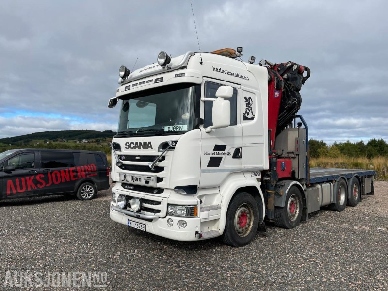 2016 Scania R-serie 8x2 HMF 85TM kranbil, Komplett karmsett, Kran sertifisert Aug 2025, Eu godkjent til 05.10.2026, klar til nye oppdrag ! - Камион со кран: слика 1 2016 Scania R-serie 8x2 HMF 85TM kranbil, Komplett karmsett, Kran sertifisert Aug 2025, Eu godkjent til 05.10.2026, klar til nye oppdrag ! - Камион со кран: слика 1