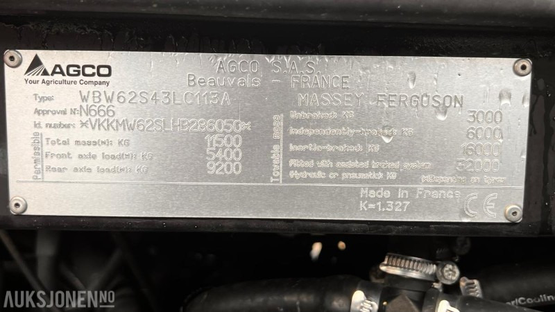 Лизинг на  2017 Massey Ferguson 6714 S Dyna VT * Eu Godkjent * 2503 Timer * 2017 Massey Ferguson 6714 S Dyna VT * Eu Godkjent * 2503 Timer *: слика 20