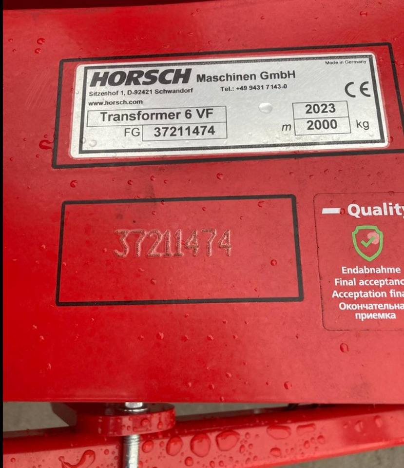 Horsch TRANSFORMER 6 VF - Опрема за обработка на почва: слика 4 Horsch TRANSFORMER 6 VF - Опрема за обработка на почва: слика 4