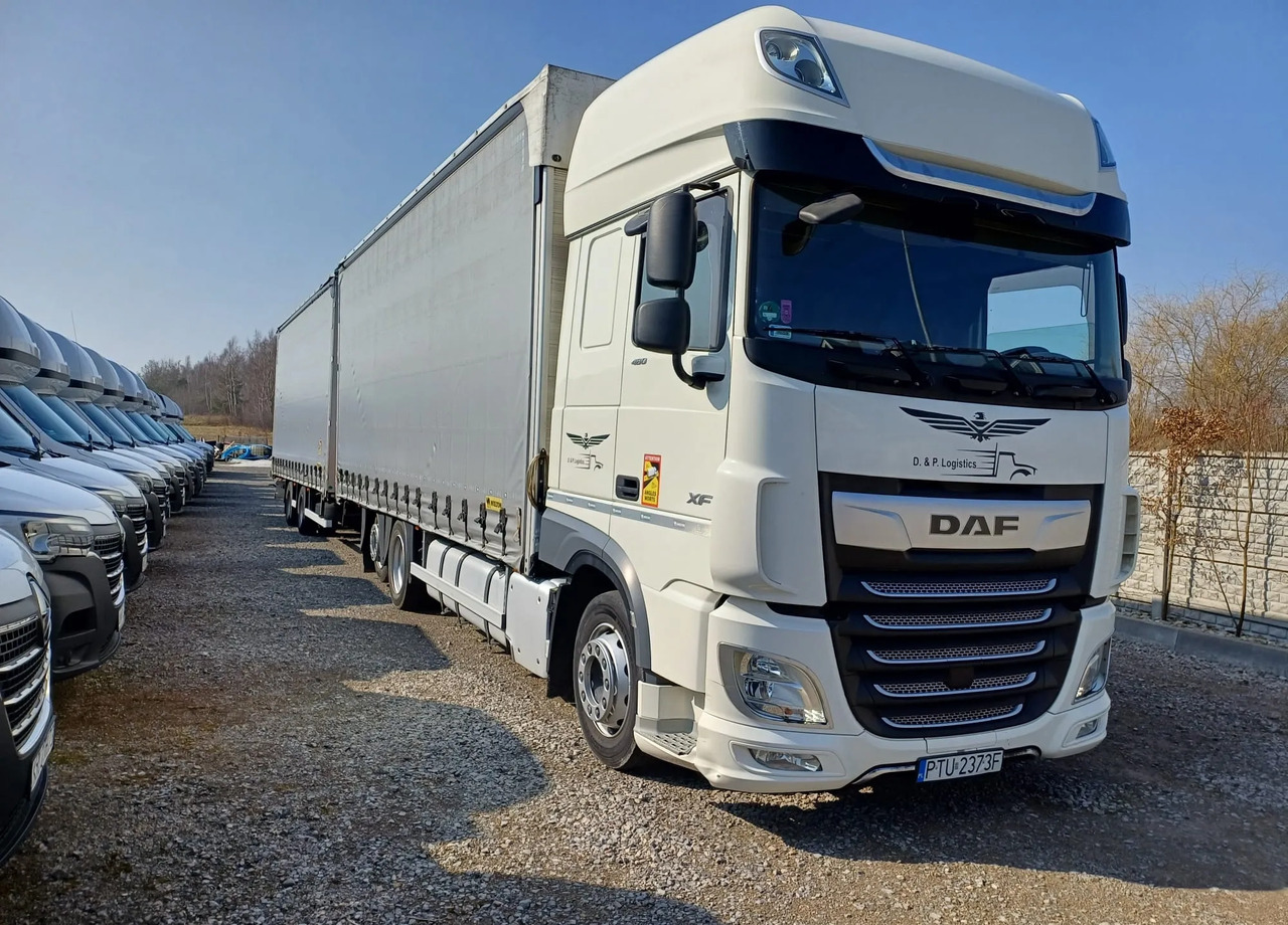 Камион со церада DAF XF 480 SUPER SPACE CAB / ZESTAW TANDEM PRZEJAZDOWY 120m3: слика 11
