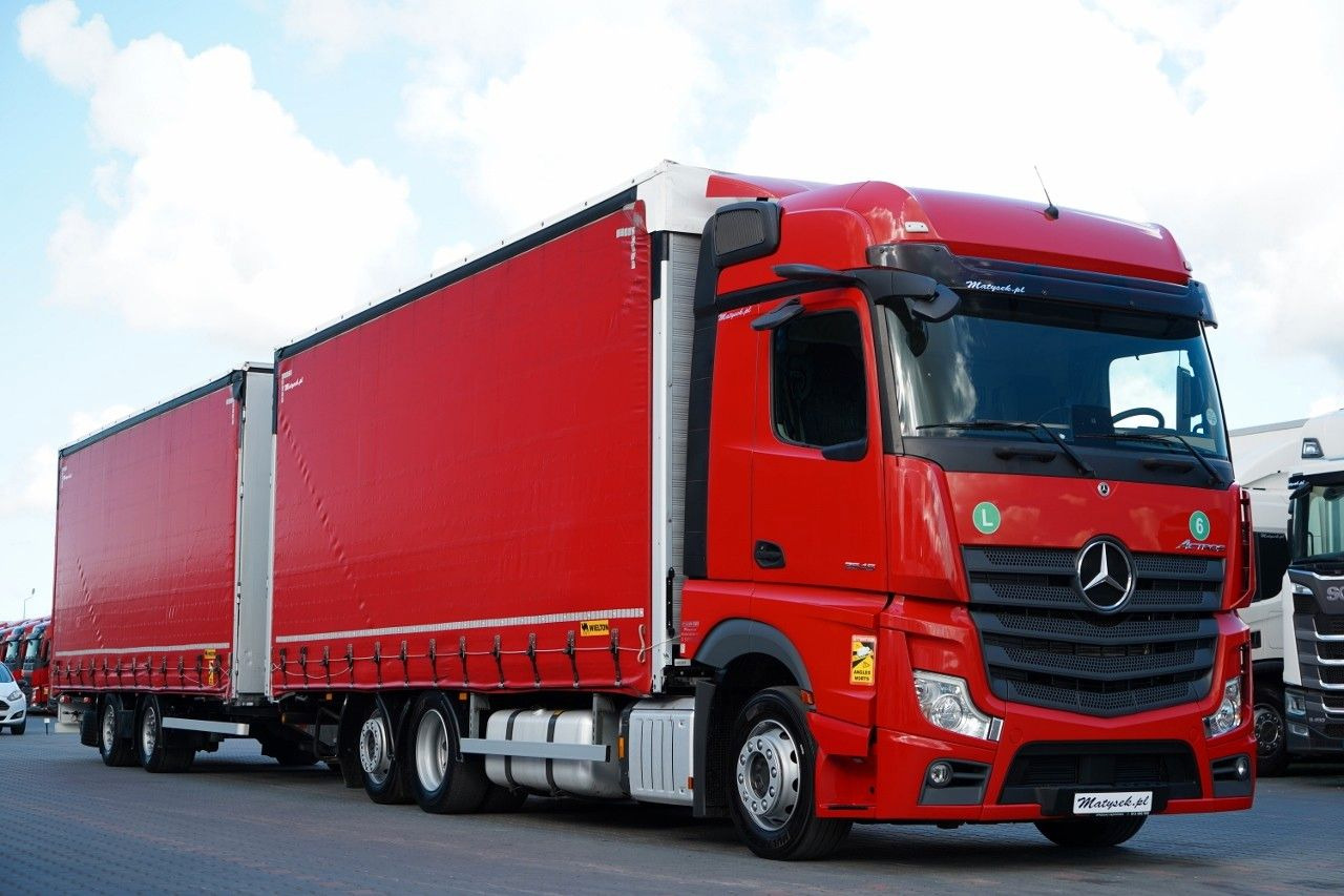Mercedes-Benz ACTROS 2545 / ZESTAW TANDEM 120 M3 / PRZEJAZDOW - Камион со церада: слика 1 Mercedes-Benz ACTROS 2545 / ZESTAW TANDEM 120 M3 / PRZEJAZDOW - Камион со церада: слика 1