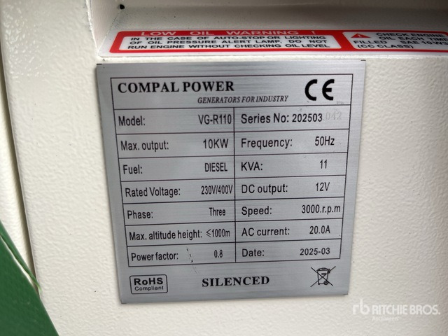 2025 Compal VG-R110 Mobile (Unused) Generator Set - Генераторска поставка: слика 1 2025 Compal VG-R110 Mobile (Unused) Generator Set - Генераторска поставка: слика 1