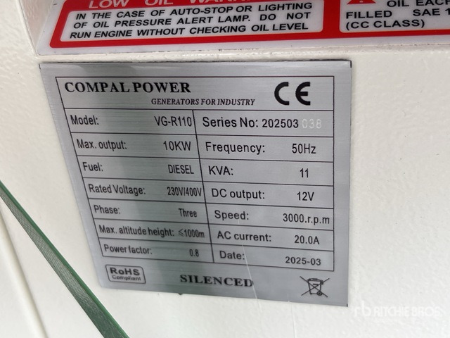 2025 Compal VG-R110 Mobile (Unused) Generator Set - Генераторска поставка: слика 1 2025 Compal VG-R110 Mobile (Unused) Generator Set - Генераторска поставка: слика 1
