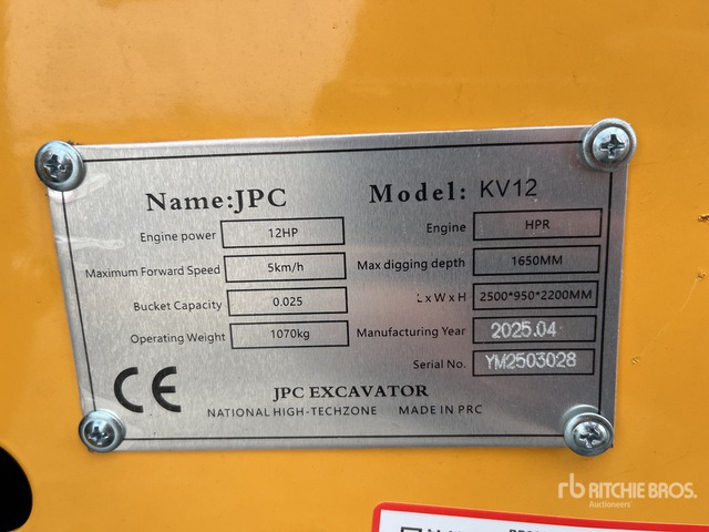 2025 JPC KV12 (Unused) Mini Excavator: <6.6t - Мини багер: слика 2 2025 JPC KV12 (Unused) Mini Excavator: <6.6t - Мини багер: слика 2